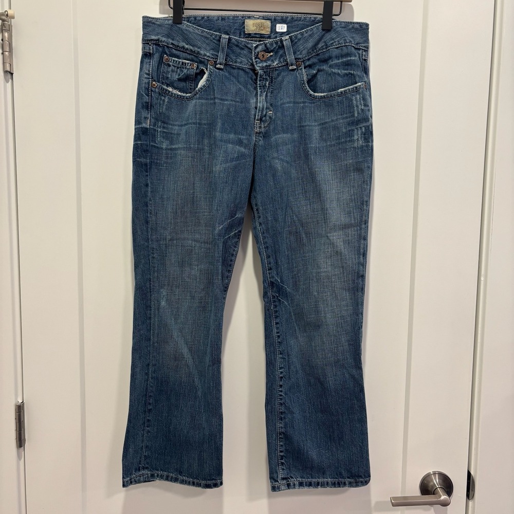 BKE Denim Straight Leg Jeans Womans Wash Blue Cotton Size 31